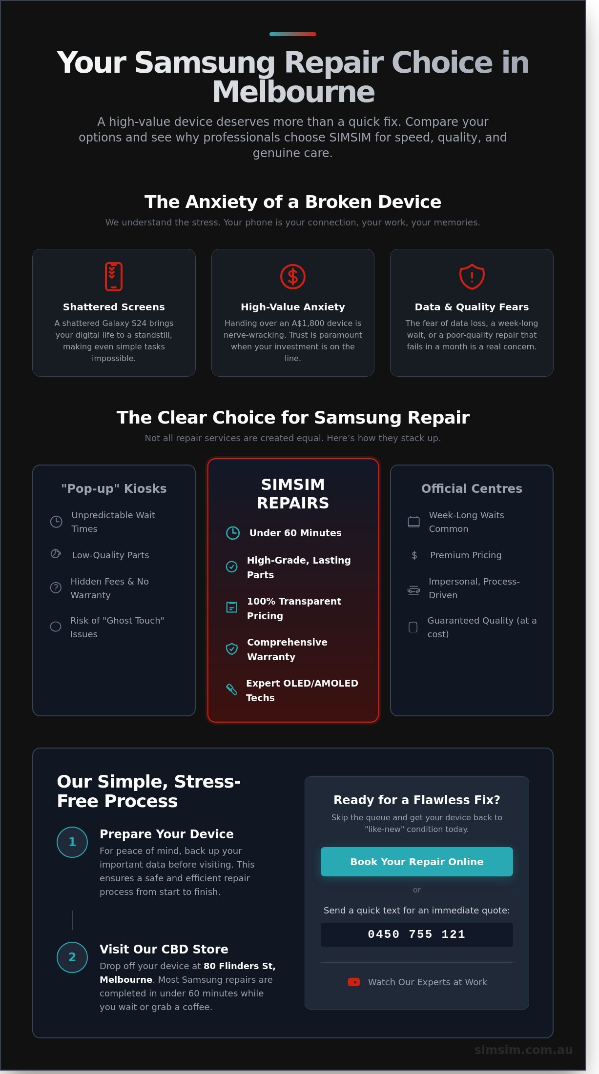 Samsung Phone Repair Near Me: Expert Melbourne CBD Service at SIMSIM (2026)