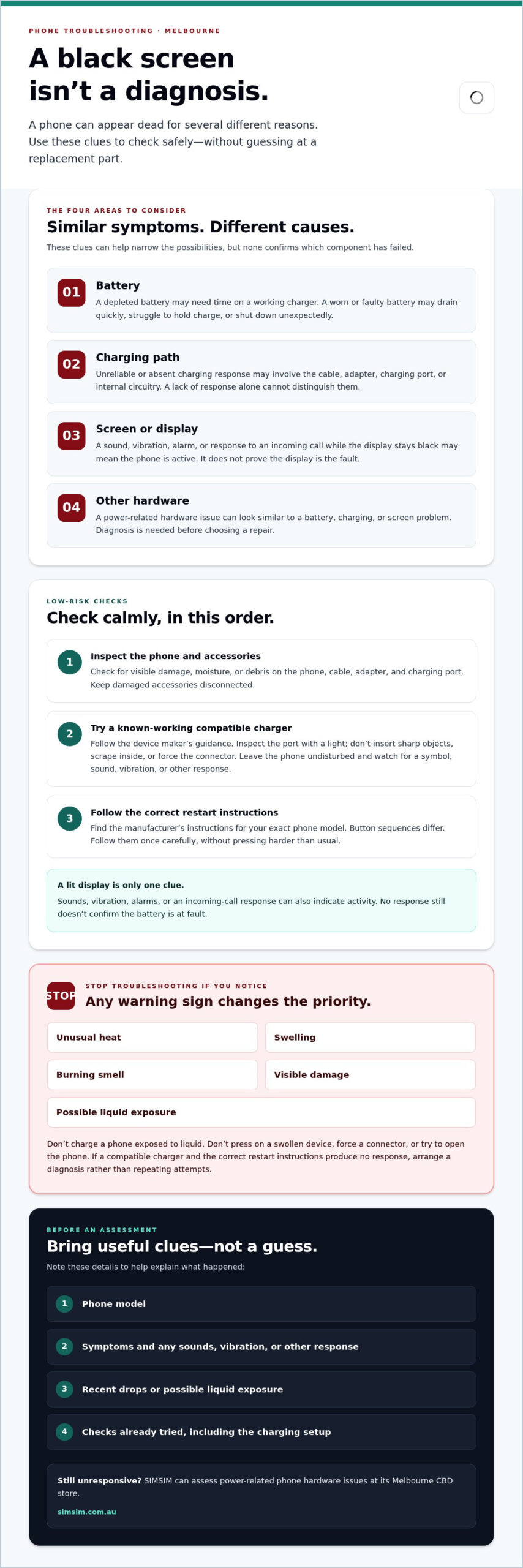 Fix a Phone That Won’t Turn On in Melbourne: Safe Checks and Repair Options